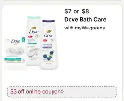 Walgreens Dove Bath Care offer