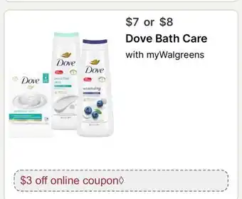 Walgreens Dove Bath Care offer