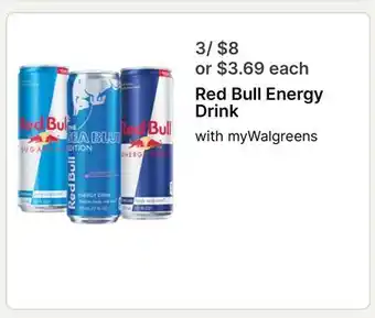 Walgreens Red Bull Energy Drink offer