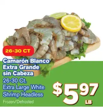 El Super Fresh Extra Large White Shrimp Headless offer