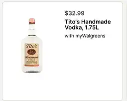 Walgreens Tito's Handmade Vodka, 1.75L offer