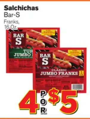 El Super Fresh Bar-S Franks offer