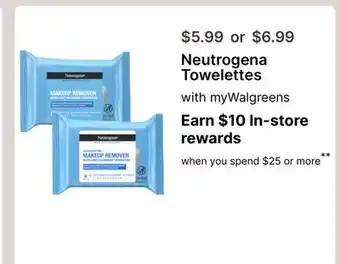 Walgreens Neutrogena Towelettes offer