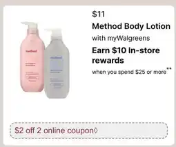 Walgreens Method Body Lotion offer