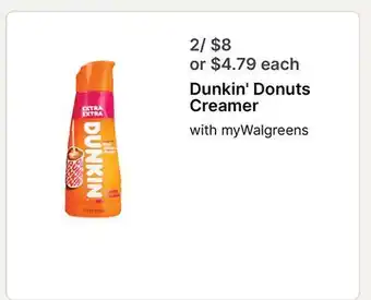 Walgreens Dunkin' Donuts Creamer offer