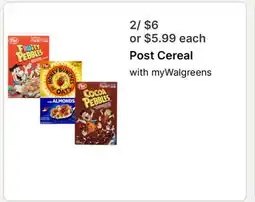 Walgreens Post Cereal offer