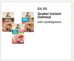 Walgreens Quaker Instant Oatmeal offer