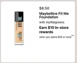 Walgreens Maybelline Fit Me Foundation offer