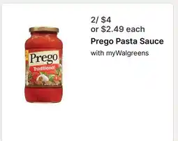 Walgreens Prego Pasta Sauce offer