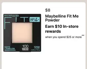 Walgreens Maybelline Fit Me Powder offer