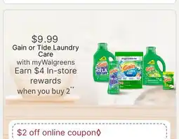 Walgreens Gain or Tide Laundry Care offer