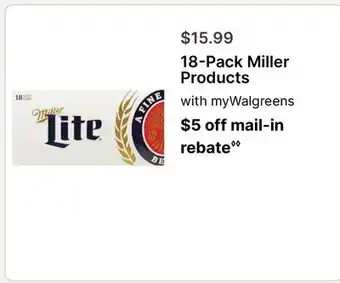 Walgreens 18-Pack Miller Products offer