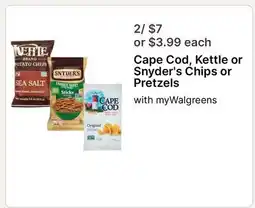 Walgreens Cape Cod, Kettle or Snyder's Chips or Pretzels offer