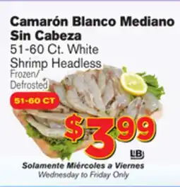 El Super Fresh White Shrimp Headless offer