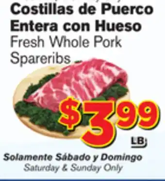 El Super Fresh Fresh Whole Pork Spareribs offer