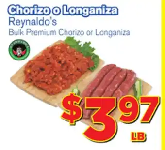 El Super Fresh Reynaldo's Bulk Premium Chorizo or Longaniza offer