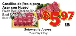 El Super Fresh Fresh Beef Flanken Ribs Beef Shorts Ribs offer