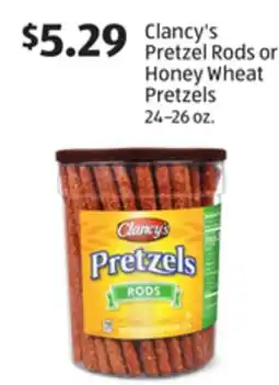 Aldi Clancy's Pretzel Rods or Honey Wheat Pretzels offer