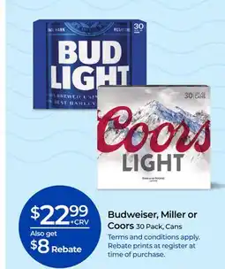 Rite Aid Budweiser, Miller or Coors offer