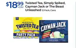 Rite Aid Twisted Tea, Simply Spiked, Cayman Jack or The Beast Unleashed offer