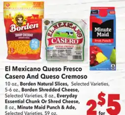 Vallarta Supermarkets El Mexicano Queso Fresco Casero And Queso Cremoso offer