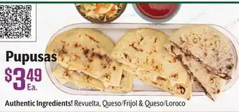 Vallarta Supermarkets Pupusas offer