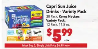 Vallarta Supermarkets Capri Sun Juice Drinks Pack offer