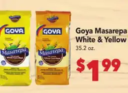 Vallarta Supermarkets Goya Masarepa White & Yellow offer