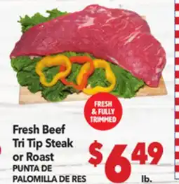 Vallarta Supermarkets Fresh Beef Tri Tip Steak or Roast /PUNTA DE PALOMILLA DE RES offer