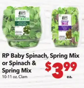 Vallarta Supermarkets RP Baby Spinach, Spring Mix or Spinach & Spring Mix offer