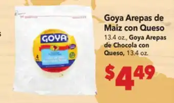 Vallarta Supermarkets Goya Arepas de Maiz con Queso offer