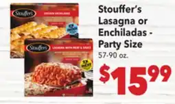 Vallarta Supermarkets Stouffer's Lasagna or Enchiladas Party Size offer