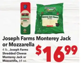 Vallarta Supermarkets Joseph Farms Monterey Jack or Mozzarella offer