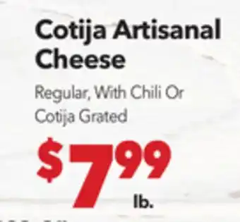 Vallarta Supermarkets Cotija Artisanal Cheese offer