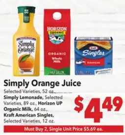 Vallarta Supermarkets Simply Orange Juice offer