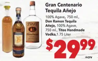 Vallarta Supermarkets Gran Centenario Tequila Añejo offer