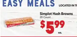 Vallarta Supermarkets Simplot Hash Browns offer