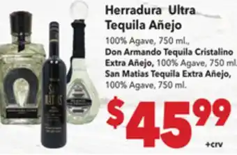 Vallarta Supermarkets Herradura Ultra Tequila Añejo offer