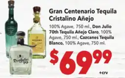 Vallarta Supermarkets Gran Centenario Tequila Cristalino Añejo offer