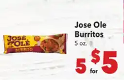 Vallarta Supermarkets Jose Ole Burritos offer