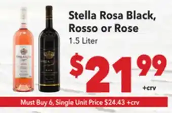 Vallarta Supermarkets Stella Rosa Black, Rosso or Rose offer