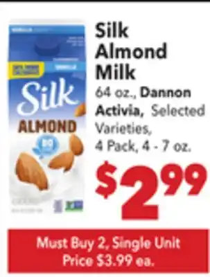 Vallarta Supermarkets Silk Almond Milk offer