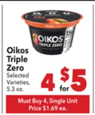 Vallarta Supermarkets Oikos Triple Zero offer