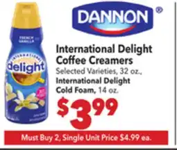 Vallarta Supermarkets International Delight Coffee Creamers offer