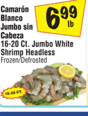 El Super 16-20 Ct. Jumbo White Shrimp Headless offer