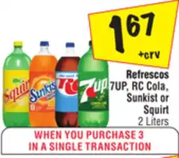 El Super 7UP, RC Cola, Sunkist or Squirt offer