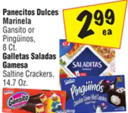 El Super Marinela Gansito or Pingüinos, 8 Ct. Saltine Crackers, 14.7 Oz offer