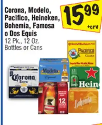 El Super Corona, Modelo, Pacifico, Heineken, Bohemia, Famosa o Dos Equis offer