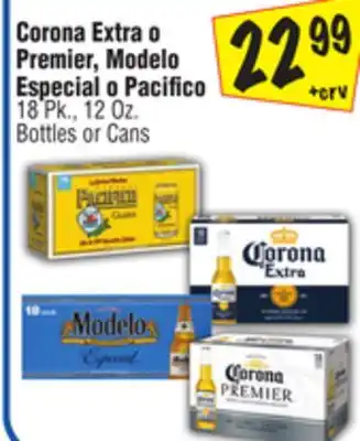 El Super Corona Extra o Premier, Modelo Especial o Pacifico offer