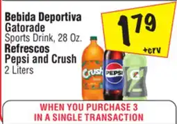 El Super Pepsi Sports Drink, 28 Oz., Pepsi and Crush, 28 Oz offer